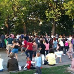 Drum circle dancing!